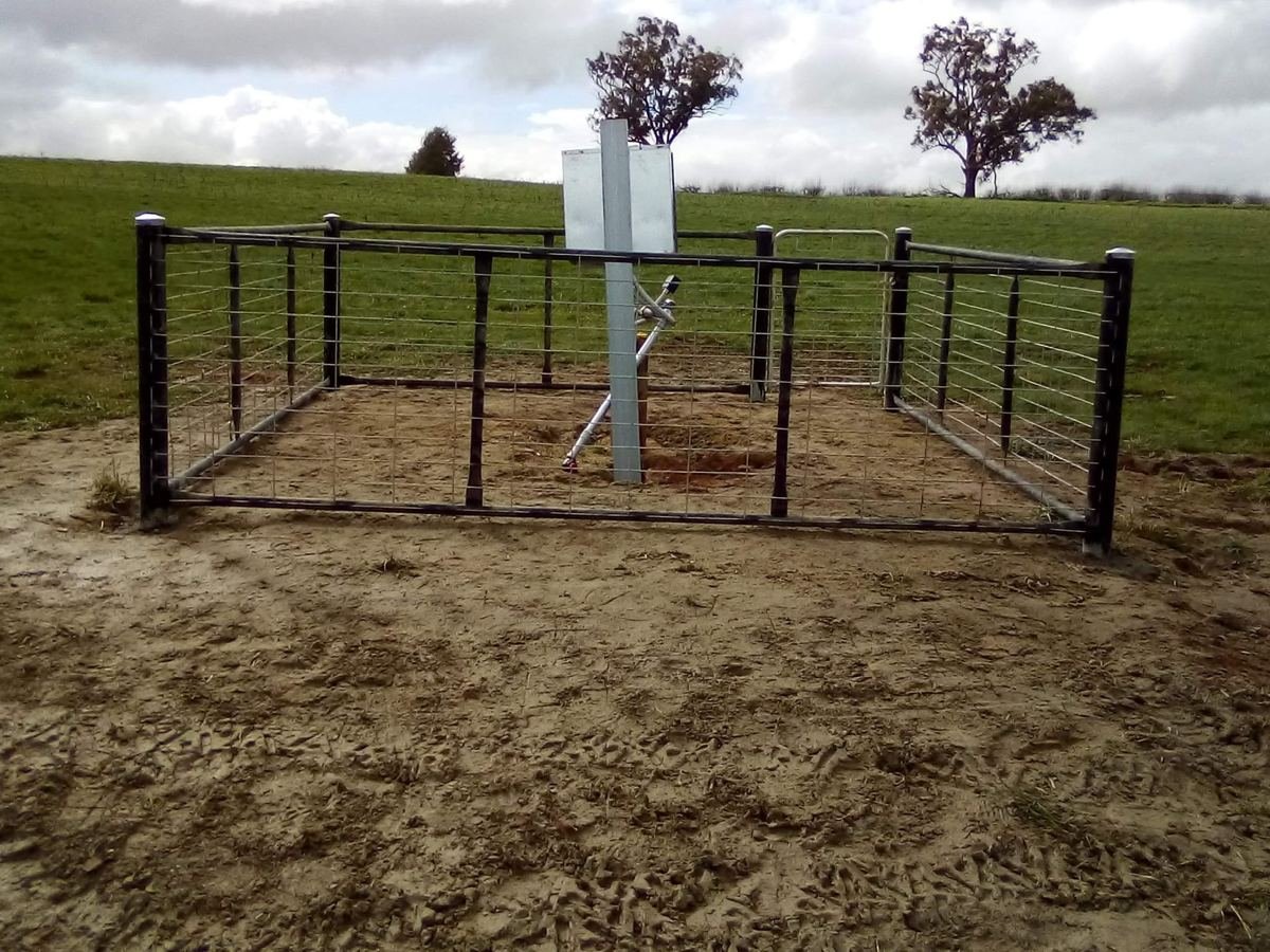 Steel post and wire enclosure on a rural block